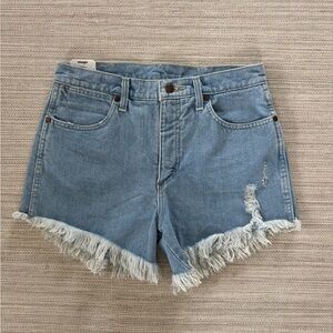 Wrangler Reworked 100% cotton light wash high rise denim jean shorts women 28